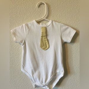 Little me cute dress up onesie with attached tie for 6 month old